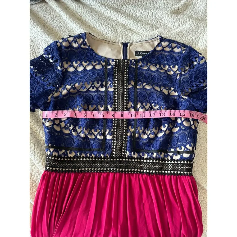 Jax Black Label Women's Blue and Pink Colorblock Lace Dress Size 6-NWOT - Picture 7 of 7